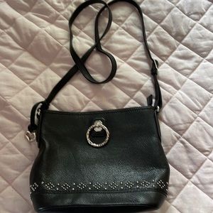 Brighton womens black leather crossbody bag